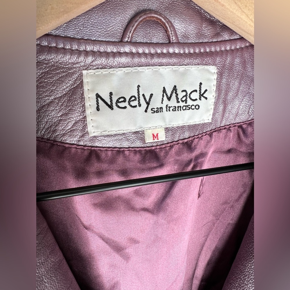 Vintage 90’s Metallic Purple Lamb Leather Jacket - Picture 3 of 13